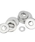 Stainless Steel Flat Washer Kit All In One Assortment For Pros And DIYers Multiple Sizes From M1.6 To M22 Includes M12x24x1.2 Spacers And Gasket Style Washers For Automotive And Home Projects, assorted washers