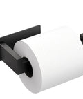 Matte Black Self Adhesive Toilet Paper Holder Wall Mount Rustproof SUS304 Stainless Steel No Drilling Easy Install For Bathroom