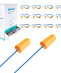 Box and set of 200 Pair Pack Ultra Soft Corded Foam Ear Plugs For Sleeping All Night And Loud Noise Reduction, 32dB NRR, Reusable