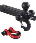 Tri Ball Hitch Mount With Matte Black Finish For 1 7/8, 2, And 2 5/16 Inch Balls, 360 Degree Swivel Base, 2 Inch Receiver