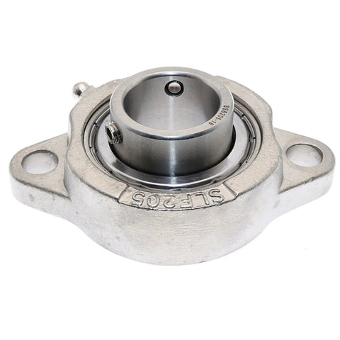 Rock Solid 25 4Mm Stainless Steel Two Bolt Flange Bearing Setscrew For Heavy Duty Ag And Auto Use Abec 7 Grade Reduce Vibration Waterproof Rustproof Guards For Fork Mast Rollers At Industry So Gear Runs Smooth Every Day mounted flange bearing