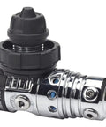 MK25 EVO 1st Stage Dive Regulator DIN Cold Water Ready XTIS Insulation, chrome-plated brass, close-up view