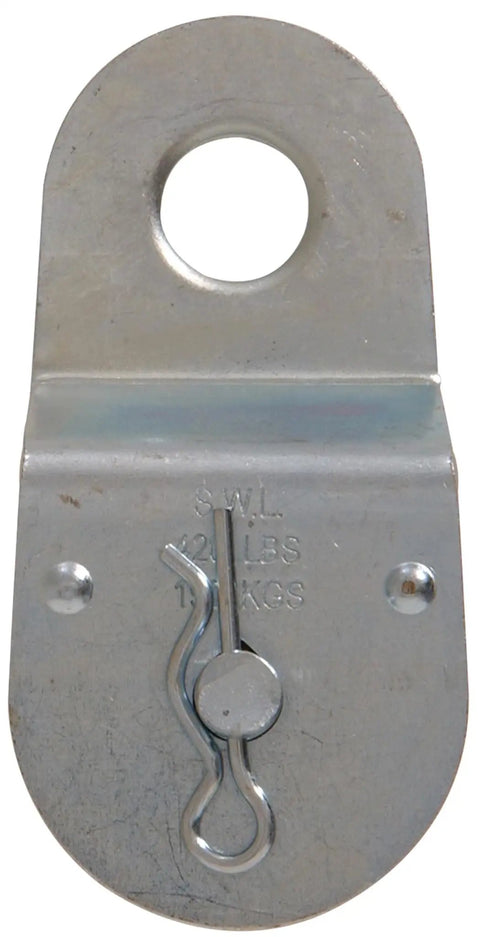 Pro Grade 1-1/2 Inch Double Sheave Fixed Pulley For 3/8 Rope Crafted From Durable Zinc Coated Steel With Quick Release Axle For Hassle Free Rigging And Bulk Lifting Tasks That Crush Heavy Duties Like A Champ