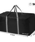 Ultra Spacious 96L Travel Duffle Bag For Men And Women, Lightweight, Waterproof And Durable, Extra Large, Black With Two Way Zippers
