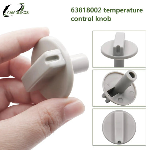 Temp Control Knob Replacement for Heaters, Durable 63818002 Style in hand showing top and side views