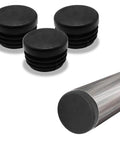 12 Pcs Round Plastic Hole Plugs 25mm Black End Caps For Tubing Glides Ideal For Table And Chair Legs End Inserts Covers Fits 25mm