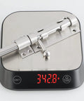 Built Tough Gate Latch Lock For Wooden Fence And Backyard Entry Featuring Brushed Nickel Stainless Steel Build on a scale.