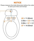 Toilet seat measurement guide for installing Cold Water Bidet Attachment With Dual Nozzles For Wash And Women Wash Self Cleaning