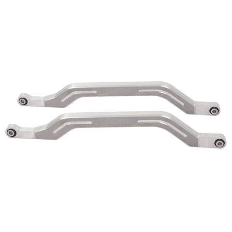 Lower Arched Radius Rods Arms For Polaris RZR XP 1000 RS1 Turbo 2014 To 2023 Aluminum Upgrade, 10mm Early Models And 12mm Late Models, Heavy Duty Off Road Steering And Suspension Enhancement, silver pair