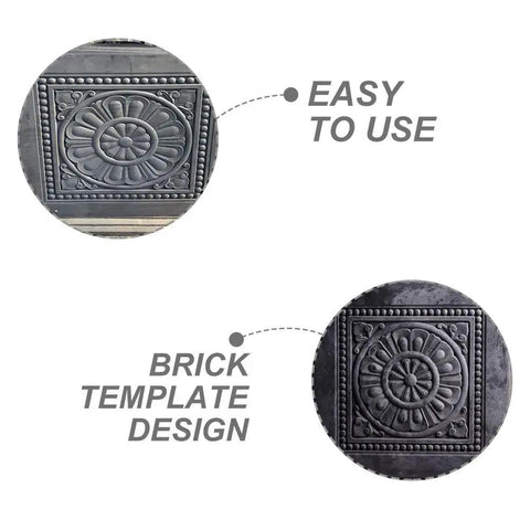 Reusable Concrete Paver Mold For DIY Pathways And Driveways Antique Colored Brick Design 17.32 By 17.32 Inches close-up
