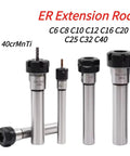 Heavy Duty 60L 100L 150L Collet Chuck Holder For CNC Milling And Lathe With High Hardness Lengthened Design displayed with ER extension rods.