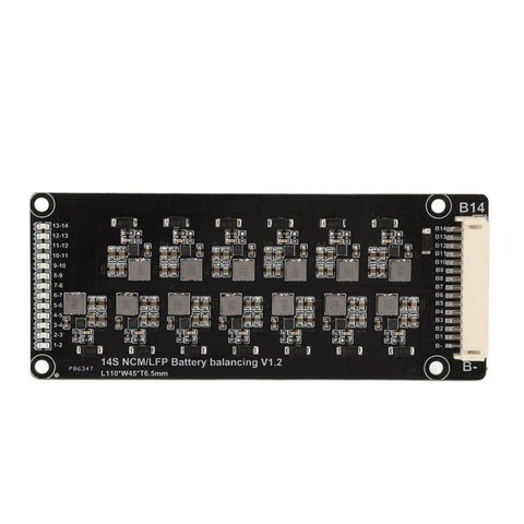 Smart Battery Equalizer Automatic Voltage Balancer, 14S Lithium balancing circuit board, 110mm x 45mm, reliable energy management.