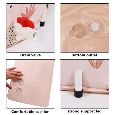 Large Foldable Portable Bath Tub For Adults Freestanding Non Inflatable Soaking Tub With Thickened Thermal Foam Keeps Heat For Two People 43x25x20 Inches Easy Fold And Store For Indoor Outdoor Home Spa