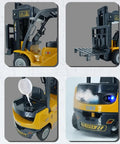 Remote Control Forklift With Flatbed Truck 11 Channel RC Crane Toy With Realistic Lights And Sound Lit 2 In 1 Lift Fork And Hook