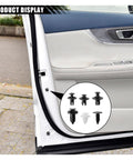 Car door showing installation of Beefy Plastic Car Trim Clips Kit With Handy Storage Box Universal Bumper Rivets Fasteners