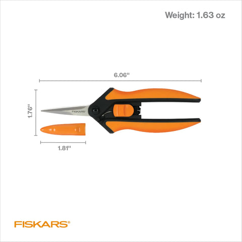 6 Inch Pruning Snips For Flower Stems, Herbs, Buds, And Small Plants With Stainless Steel Blades Micro Tip Precision And Comfortable Handle