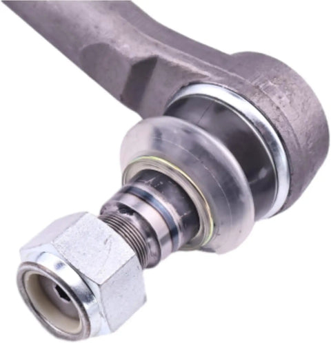 Tie Track Rod Replacement For JLG Lull Telehandlers And Skytrak Models 644E-42 944E-42 1044C-54 4270 4290 4266 6036 8042 10042 10054 Fits Part Numbers 70030035 1321148 8036755 8035929 0501007552 0501009512 Beefed-Up Build. close-up tie rod end with nut