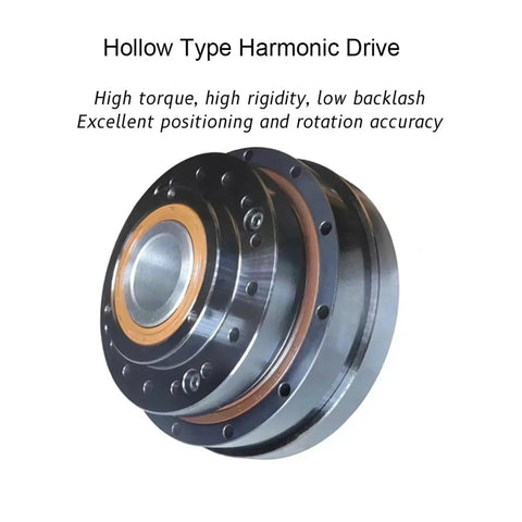 Dead Nuts Reliable Hollow Harmonic Drive Reducer Gearbox engineered for stepper servo motors, showing high rigidity and torque.