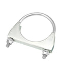 U Bolt Muffler Tip Exhaust Hook Set For DIYers, 3 Inch OD, galvanized carbon steel clamp, side view