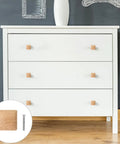 Built Damn Tough Natural Wood Square Cabinet Knobs With Smooth Glide Drawer Pull Handles For Kitchen And Closet Rustic Farmhouse Dresser Hardware Top Shelf Furniture Update In A Slick Ten Pack Set displayed on a white dresser.