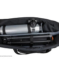 40 Inch Telescope Bag With Full Kit Storage Case for Telescope Mount Tripod and Accessories showing interior storage with tripod