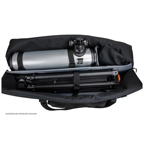 40 Inch Telescope Bag With Full Kit Storage Case for Telescope Mount Tripod and Accessories showing interior storage with tripod