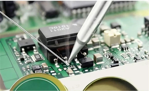 Using No Clean Lead Free Solder Flux Paste 100g Pro Grade For Precision Electronics Repair on a PCB for superior soldering.