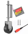 4 Inch Gate Wheel Caster For Wooden Gates, Heavy Duty Gate Caster With 450 Lb Capacity, Spring Loaded, Plate Mount, Includes Screws And Screwdriver