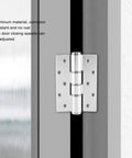 E Type Concealed Door Hinge With Hydraulic Automatic Closing And Damping Aluminum Construction Adjustable Speed Silent Operation Ideal For Interior Doors And Cabinets Rust Resistant Heavy Duty Door Closer Hinge installed on door frame