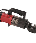 1050W Electric Rebar Cutter With 110V Hydraulic Pump Cuts Up To 3/4 Inch #6 Steel Rod In Just 3.5 Seconds, portable tool with black handle.