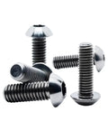 Rock Solid TC4 Titanium Round Head Hex Socket Screws M10x20mm set of five, showing precision fasteners in heavy-duty design.