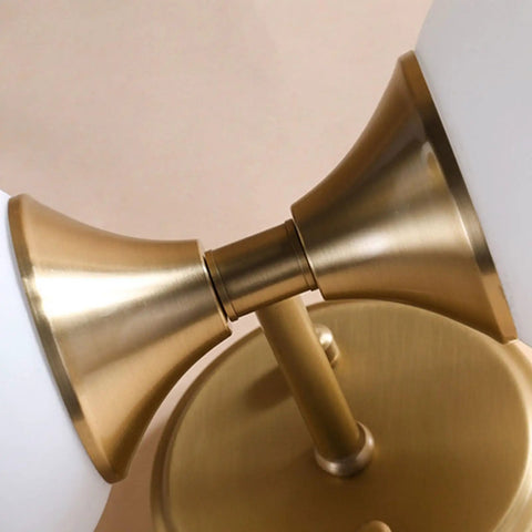 Detail of Two Light Wall Sconce For Bathroom Vanity And Mirror Front Light With E27 Socket, copper and glass finish