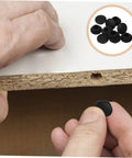 Get This Sweet Silicone Screw Plug Kit With A Cool Slot Design For Furniture And Cabinets And Ensure It Stays Put While Adding Style To Home Decor Today black silicone screw hole plug on chipboard