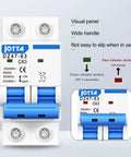 63 Amp Two Pole AC Miniature Circuit Breaker For 120 To 240V Systems With DIN Rail Mount DZ47-63 50/60Hz front view