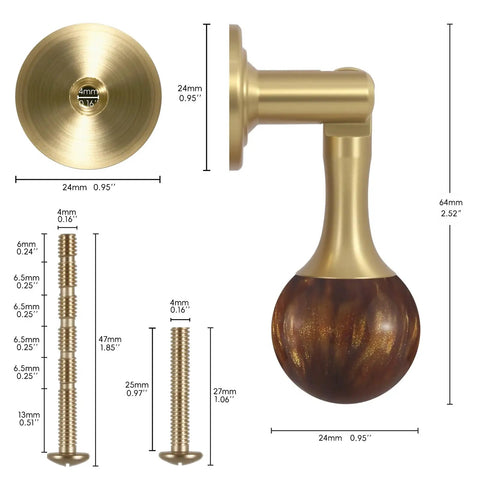 5 Pack Brass Cabinet Pulls Tear Drop Knobs With Copper Base For Dresser Drawers And Kitchen Cabinets Yellow Vintage Hardware