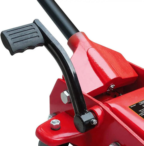 Heavy Duty Hydraulic Floor Jack With 7000 Lb Capacity, Snappy Quick Lift Piston, Built In Automatic Safety Valve, Welded Steel Base With Swiveling Poly Casters, Real Deal Garage Workhorse For Daily Car Repair Jobs