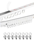DIY Friendly Self Adhesive Curtain Track Ceiling Or Wall Mount No Drill No Damage Hanger System Easy Install Rails shown
