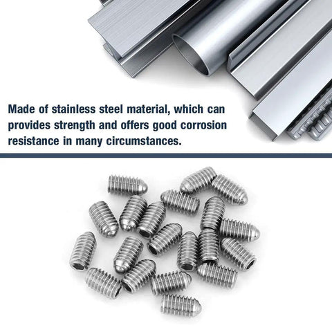 Tough As Nails M6 Spring Ball Plunger Screws 20 Pack Stainless Steel Hex Thread Locking Pins, showing strong corrosion-resistant plungers.