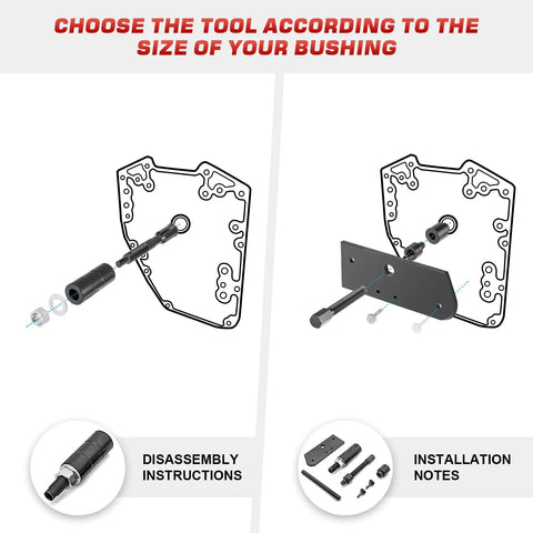 Inner Single Cam Bearing Puller Tool For Harley Evolution EVO Models 1984-2023 installation diagram
