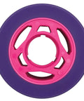 FreakyFast Indoor Speed Quad Skate Wheels Set Of Eight 62mm By 44mm Racing Urethane With Race Thane Tech Purple, top view