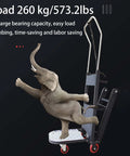 Must-Have Electric Stair Climbing Dolly With Powered Tracks And Four Wheels For Moving Heavy Furniture Safely Up Or Down Any Stairs Made Simple With Smooth Motorized Control with an elephant on it, showing high load capacity.