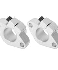 Pair Of SHF40 Aluminum Shaft Support Brackets For 40mm Linear Rails Plug And Play Design Built Tough For 3D Printers And Robots Rock Solid Bearing Keeps Rig Running Sweet, silver aluminum brackets for 40mm shafts.