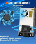 Adjustable Dc Bench Power Supply Pumping Out 0 To 12 Volt And 0 To 50 Amp With A Smooth 600 Watt Switching Build featuring smart cooling system and digital gauges.