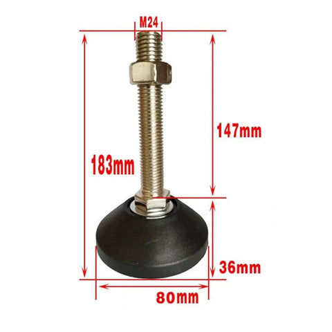 Heavy Duty Adjustable Leveling Feet Square Up Shaky Furniture With Rotating Metal Sliding Floor Pads 16 Piece Rock Solid Threaded screw-on leveler with M24 steel rod.