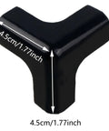 Three-Sided Wrap Table Corner Protectors, No-Drill PVC Self-Adhesive Guards in Black, 4.5cm size, easy install, anti-collision design