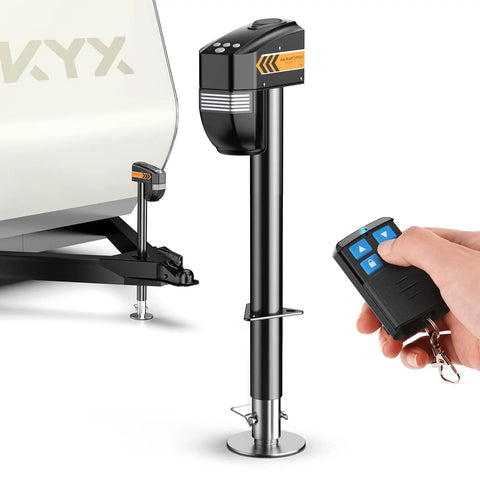 Electric Trailer Jack 5000Lb With Remote Control, Heavy Duty RV Tongue Jack, 9.84 To 33.85 Inch Lift, Ideal For RVs and Trailers