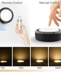 Puck Lights With Remote Control 4 Pack LED Under Cabinet Lighting Battery Powered No Fuss Dimmable Stick On Closet Lights