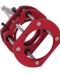 Ultimate Router Lift Base Kit With Crank Handle Built From Aluminum Alloy And Stainless Steel 4 Jaw Clamping Router Table Insert Base Plate Lifting System For Small Trim Routers Easy Height Adjustment Red, red aluminum router lift base with stainless steel rods