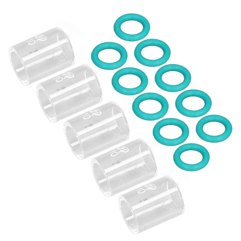 Tig Welding Glass Cup Kit, 5-Piece Set With 10 O-Rings And Storage Boxes, Durable Cups Compatible With WP 9 20 25 17 18 26
