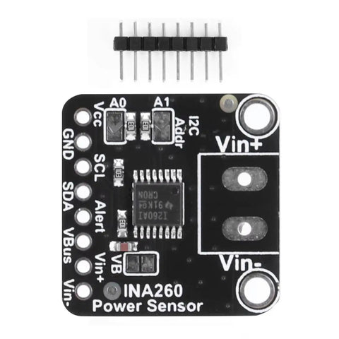 Top Shelf I2C Current Voltage Power Sensor Module With 1 Percent Accuracy And 16 Bit High Speed Readouts for robotics projects.